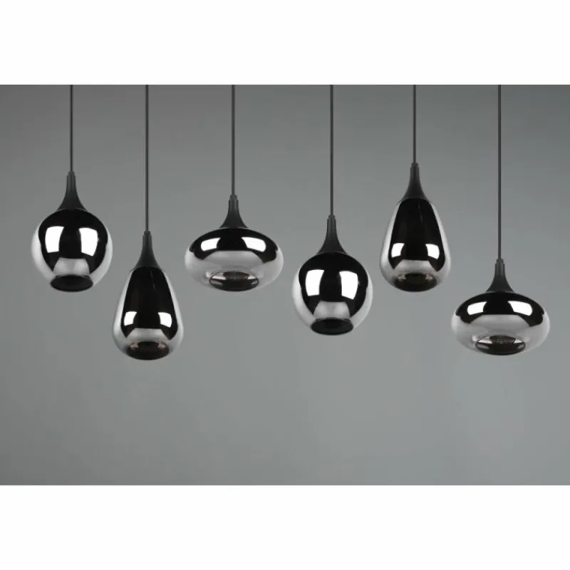 Luminaires Trio Suspension Trio Lumina Noir, 6 lumières