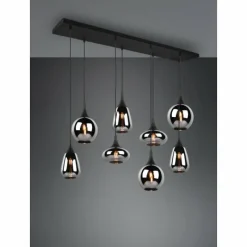 Luminaires Trio Suspension Trio Lumina Noir, 8 lumières