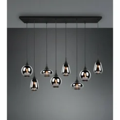 Luminaires Trio Suspension Trio Lumina Noir, 8 lumières