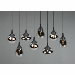 Luminaires Trio Suspension Trio Lumina Noir, 8 lumières