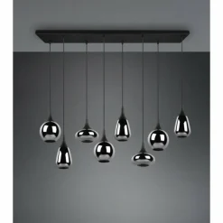 Luminaires Trio Suspension Trio Lumina Noir, 8 lumières