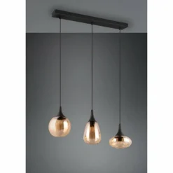 Luminaires Trio Suspension Trio Lumina Noir, 3 lumières