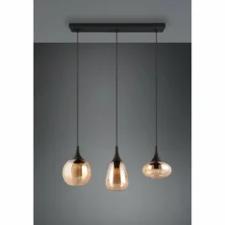 Luminaires Trio Suspension Trio Lumina Noir, 3 lumières