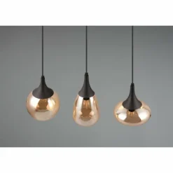 Luminaires Trio Suspension Trio Lumina Noir, 3 lumières