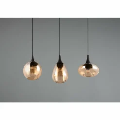 Luminaires Trio Suspension Trio Lumina Noir, 3 lumières