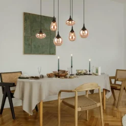 Luminaires Trio Suspension Trio Lumina Noir, 6 lumières