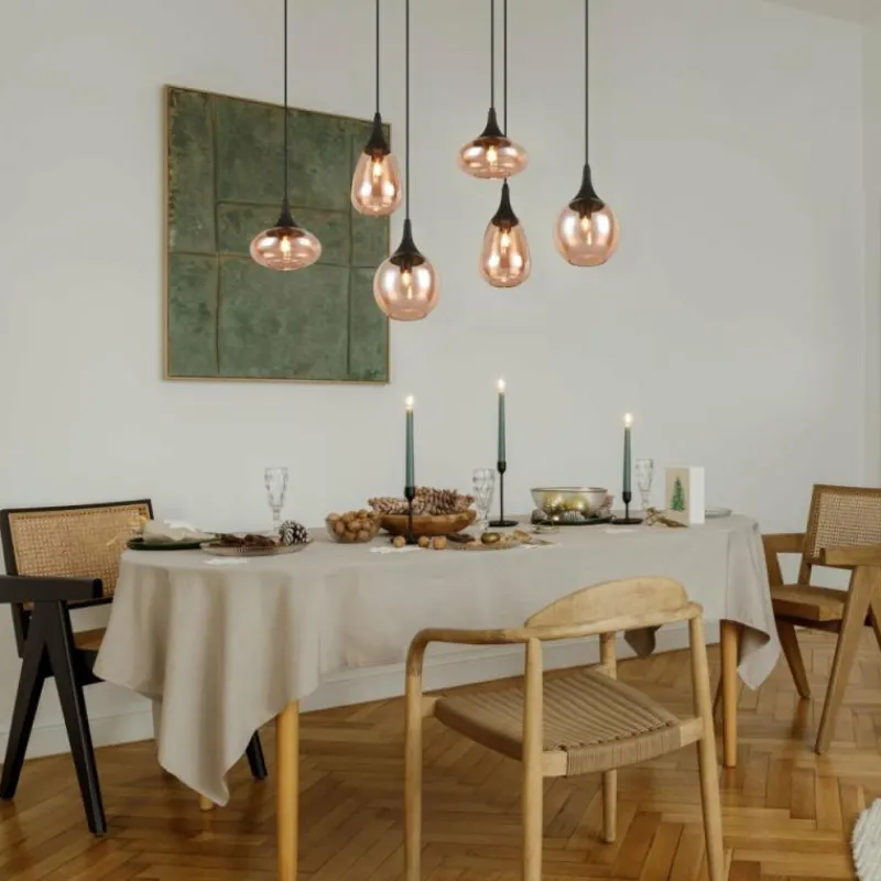 Luminaires Trio Suspension Trio Lumina Noir, 6 lumières