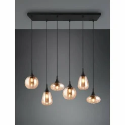 Luminaires Trio Suspension Trio Lumina Noir, 6 lumières