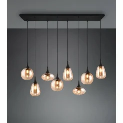 Luminaires Trio Suspension Trio Lumina Noir, 8 lumières