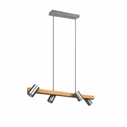 Lampes En Bois-Luminaires Trio Suspension Trio MARLEY Écru, Nickel mat, 4 lumières