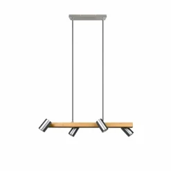 Lampes En Bois-Luminaires Trio Suspension Trio MARLEY Écru, Nickel mat, 4 lumières
