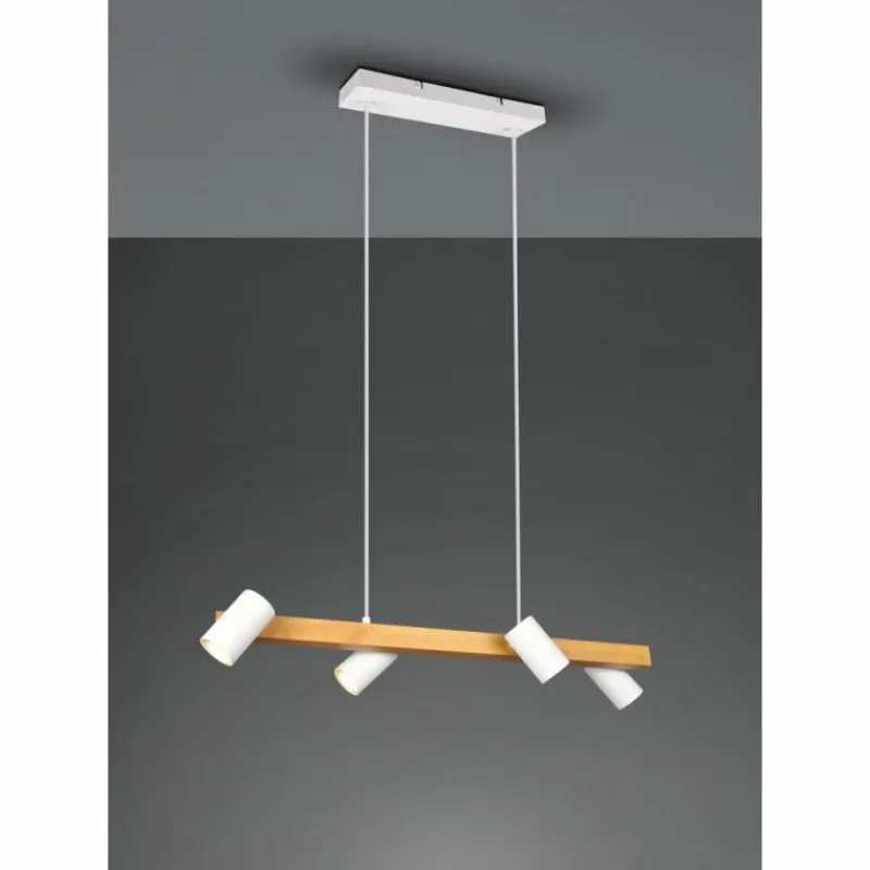 Lampes En Bois-Luminaires Trio Suspension Trio MARLEY Écru, Blanc, 4 lumières