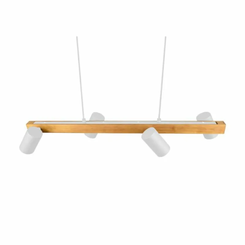 Lampes En Bois-Luminaires Trio Suspension Trio MARLEY Écru, Blanc, 4 lumières
