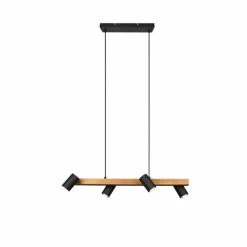 Lampes En Bois-Luminaires Trio Suspension Trio MARLEY Écru, Noir, 4 lumières