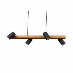 Lampes En Bois-Luminaires Trio Suspension Trio MARLEY Écru, Noir, 4 lumières