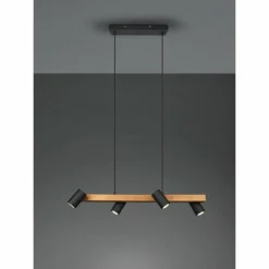 Lampes En Bois-Luminaires Trio Suspension Trio MARLEY Écru, Noir, 4 lumières