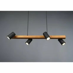 Lampes En Bois-Luminaires Trio Suspension Trio MARLEY Écru, Noir, 4 lumières