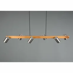 Lampes En Bois-Luminaires Trio Suspension Trio Marley Écru, Nickel mat, 6 lumières