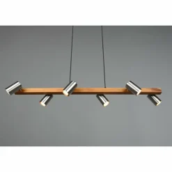 Lampes En Bois-Luminaires Trio Suspension Trio Marley Écru, Nickel mat, 6 lumières