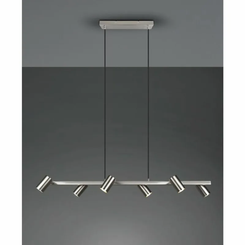 Luminaires Trio Suspension Trio MARLEY Nickel mat, 6 lumières* Suspensions