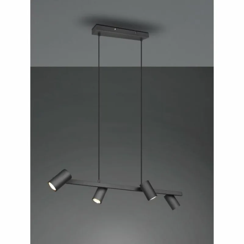 Luminaires Trio Suspension Trio MARLEY Noir, 4 lumières* Suspensions