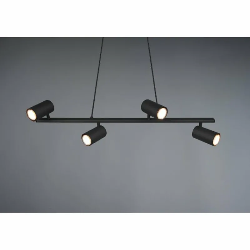 Luminaires Trio Suspension Trio MARLEY Noir, 4 lumières* Suspensions