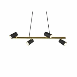 Lampes Dorées-Luminaires Trio Suspension Trio Marley Noir doré, 4 lumières