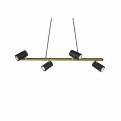 Lampes Dorées-Luminaires Trio Suspension Trio Marley Noir doré, 4 lumières