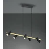 Lampes Dorées-Luminaires Trio Suspension Trio Marley Noir doré, 6 lumières