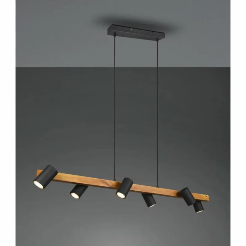 Luminaires Trio Suspension Trio MARLEY Noir, 6 lumières* Suspensions