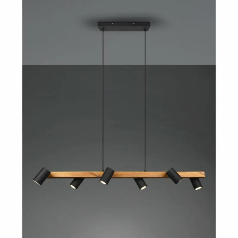 Luminaires Trio Suspension Trio MARLEY Noir, 6 lumières* Suspensions