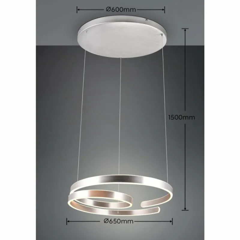 Luminaires Trio Suspension Trio Marnie LED Aluminium brossé, 1 lumière* Éclairage Led