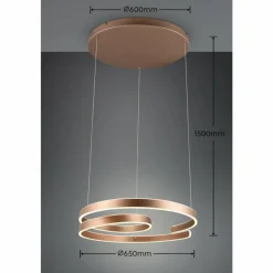 Luminaires Trio Suspension Trio Marnie LED Brun, 1 lumière* Éclairage Led
