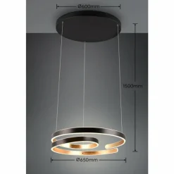 Lampes Dorées-Luminaires Trio Suspension Trio Marnie LED Or, Noir, 1 lumière