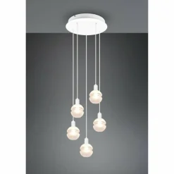 Luminaires Trio Suspension Trio Mela Blanc, 5 lumières