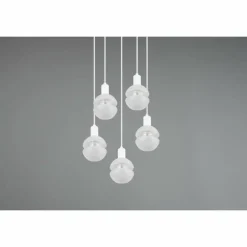 Luminaires Trio Suspension Trio Mela Blanc, 5 lumières