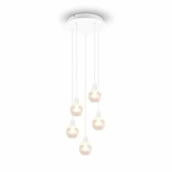 Luminaires Trio Suspension Trio Mela Blanc, 5 lumières