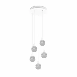 Luminaires Trio Suspension Trio Mela Blanc, 5 lumières