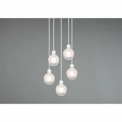Luminaires Trio Suspension Trio Mela Blanc, 5 lumières
