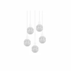 Luminaires Trio Suspension Trio Mela Blanc, 5 lumières