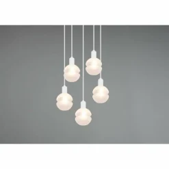 Luminaires Trio Suspension Trio Mela Blanc, 5 lumières