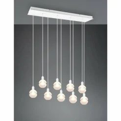 Luminaires Trio Suspension Trio Mela Blanc, 9 lumières