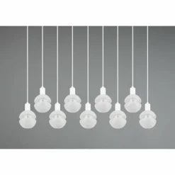 Luminaires Trio Suspension Trio Mela Blanc, 9 lumières