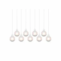 Luminaires Trio Suspension Trio Mela Blanc, 9 lumières
