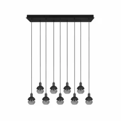 Suspension Verre Fumé-Luminaires Trio Suspension Trio Mela Noir, 9 lumières