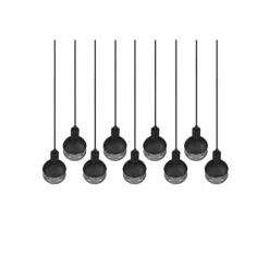 Suspension Verre Fumé-Luminaires Trio Suspension Trio Mela Noir, 9 lumières