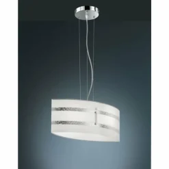 Luminaires Rustiques-Luminaires Trio Suspension Trio NIKOSIA Chrome, 2 lumières