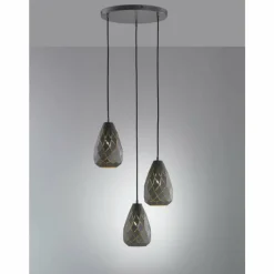 Luminaires Scandinaves-Luminaires Trio Suspension Trio ONYX Anthracite, 3 lumières