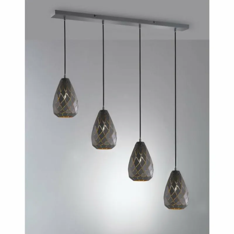 Luminaires Scandinaves-Luminaires Trio Suspension Trio ONYX Anthracite, 4 lumières