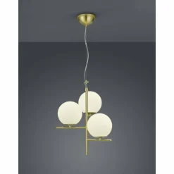 Luminaires Trio Suspension Trio PURE Laiton, 3 lumières